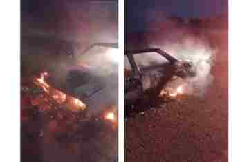 Três Barras – Veículo é destruído por fogo